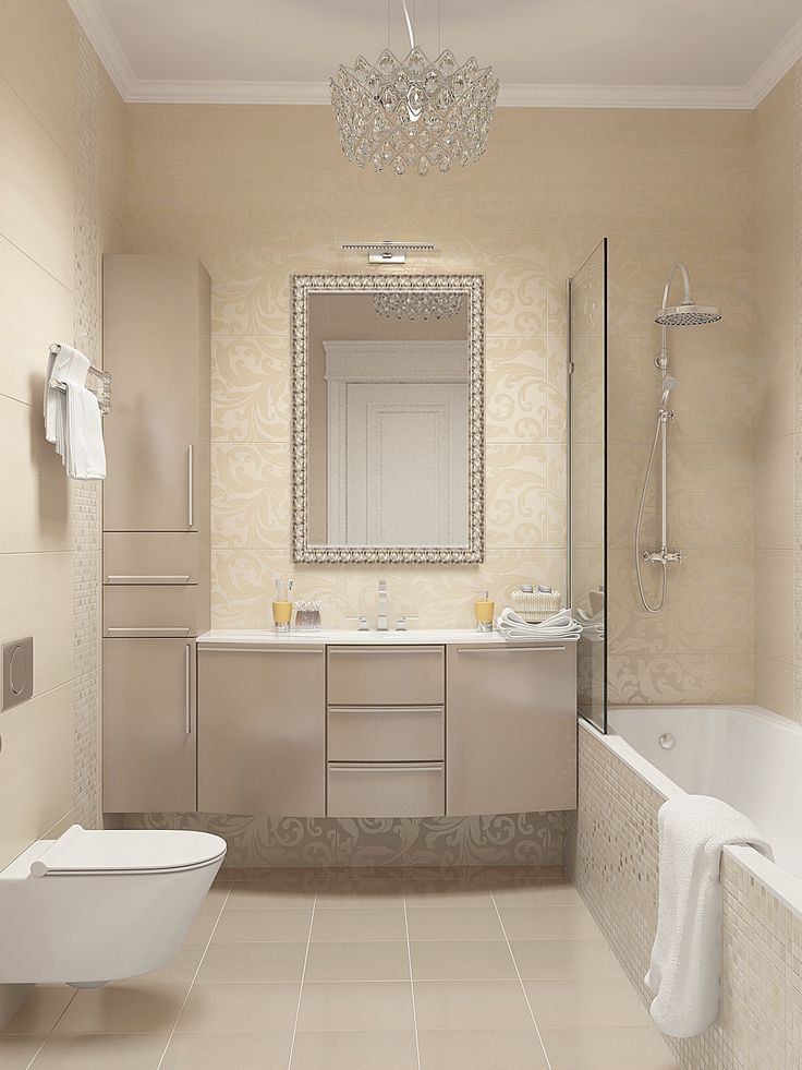 Дизайн ванной комнаты в пастельных тонах