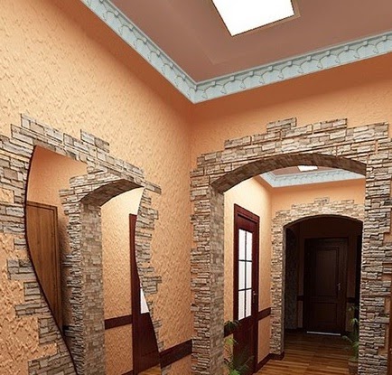 Украшение арок и стен декоративным камнем - эффектное оформление интерьера.